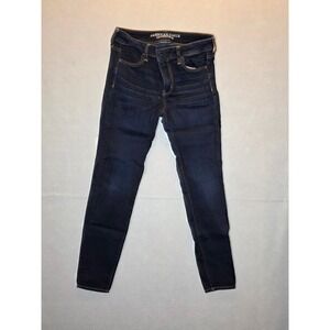 American Eagle Super Super Stretch Skinny Jeans Womens 10 Dark Wash Denim Indigo